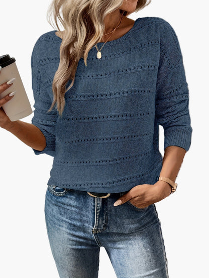 Damen Strickpullover Elegant Lockerer Look Herbst/Winter Freizeitmode