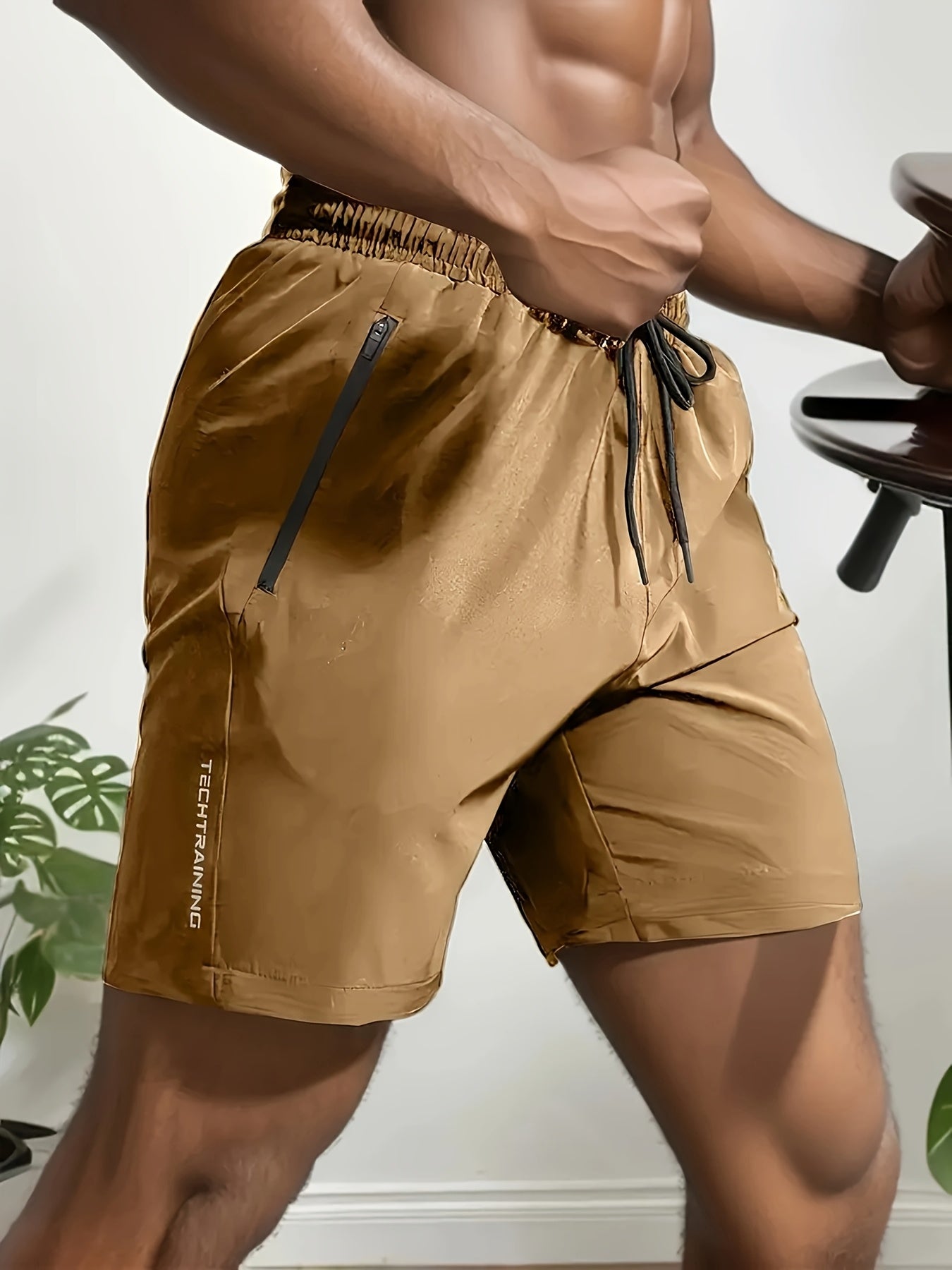 Herren Sportshorts mit Reißverschluss-Taschen – Trainingsshorts für Fitness & Workout