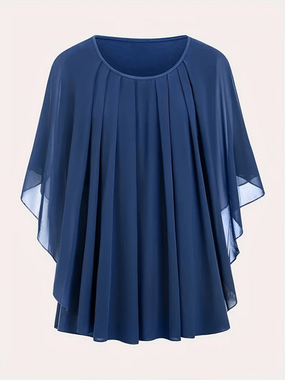 Damen Elegante Oversize Chiffon Bluse für Ausgehen und Büro