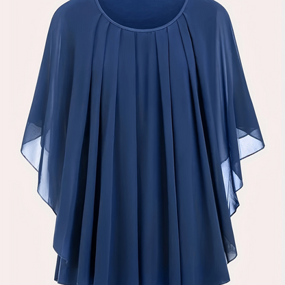 Damen Elegante Oversize Chiffon Bluse für Ausgehen und Büro