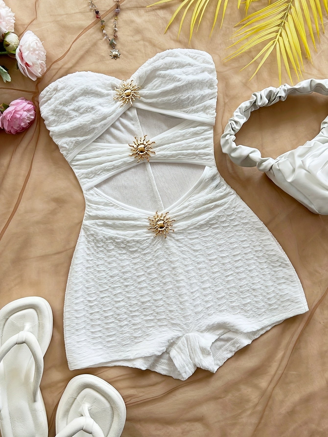 Damen Vintage Badeanzug mit Leopardenmuster und Cut-Outs – Retro Einteiler für Strand & Pool