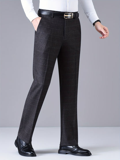 Herren Hose im Karomuster Anzughose Klassisch Elegante Freizeithose