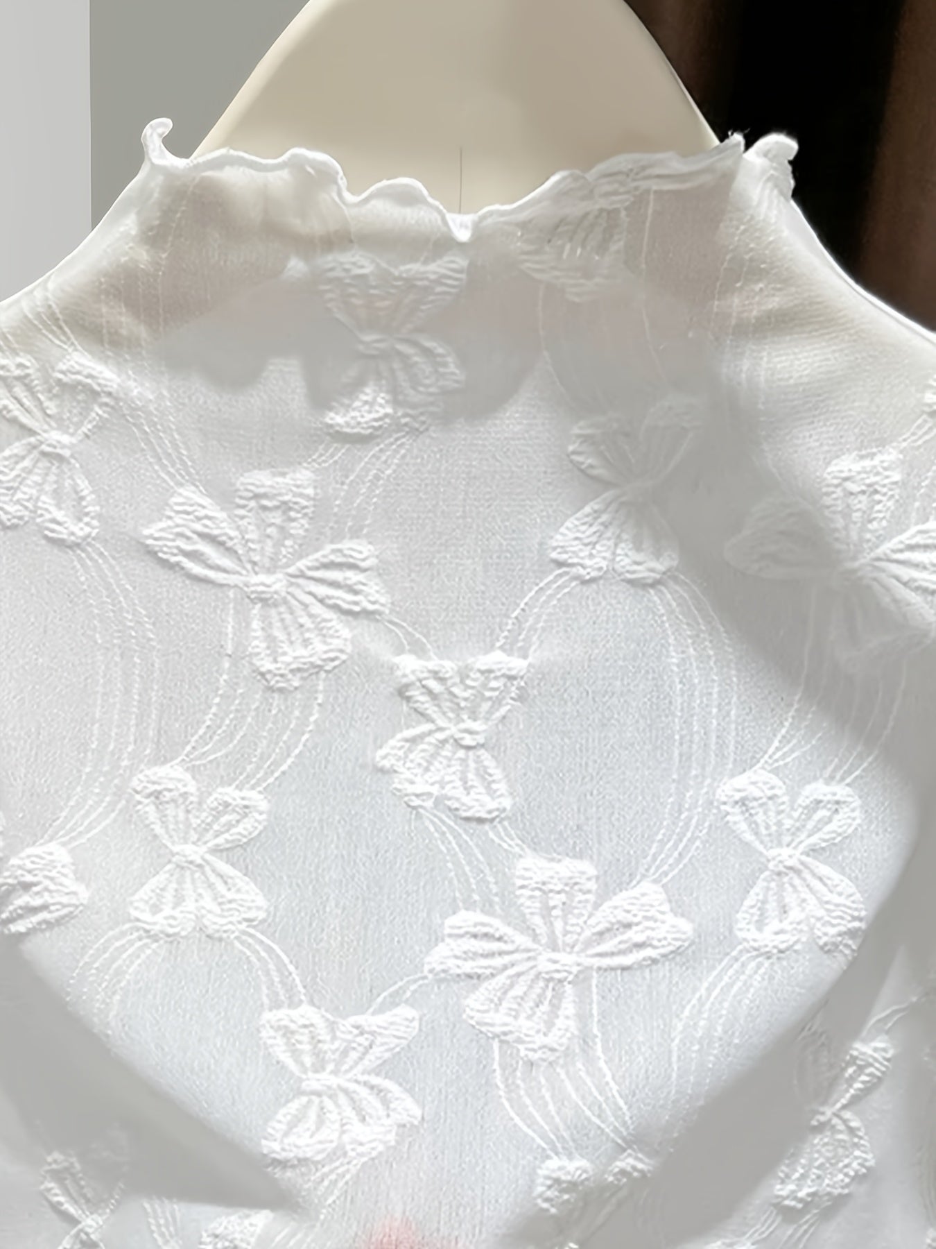 Damen Spitzen-Top mit Stehkragen und floraler Stickerei – Elegantes, ärmelloses Layering-Shirt