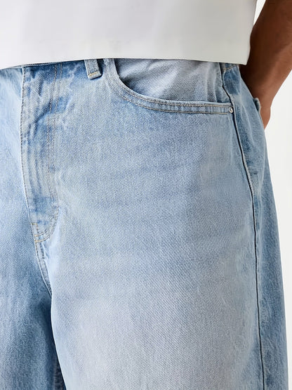 Herren Loose Fit Jeans-Bermuda Shorts – Lässiger Streetwear-Style für Alltag & Freizeit