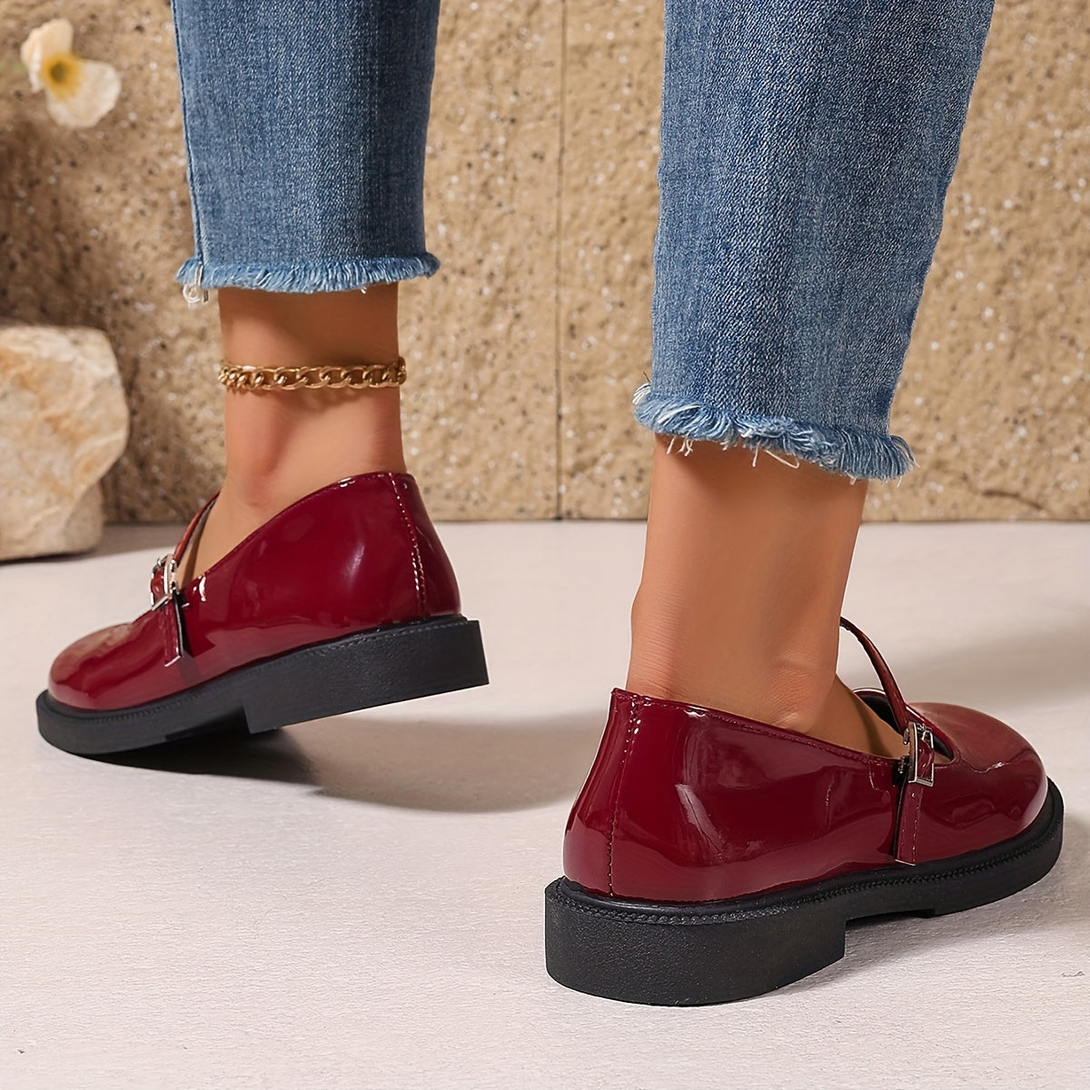Damen Mary Jane Ballerinas im Preppy-Stil – Bequeme Alltagsschuhe mit Riemchen