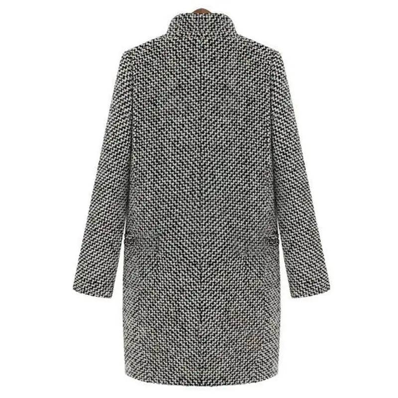 Damen  Veganer Wollmantel im eleganten Business-Stil – Herbst/Winter Übergangsmantel für Büro & Alltag