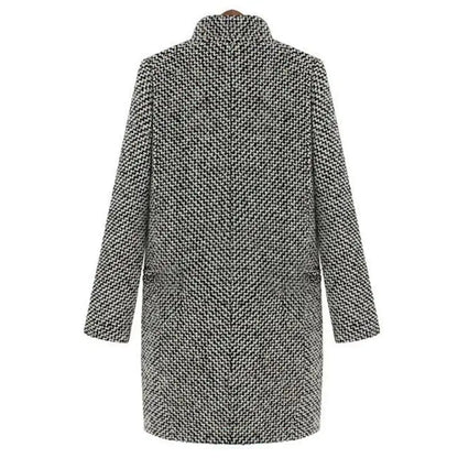 Damen  Veganer Wollmantel im eleganten Business-Stil – Herbst/Winter Übergangsmantel für Büro & Alltag