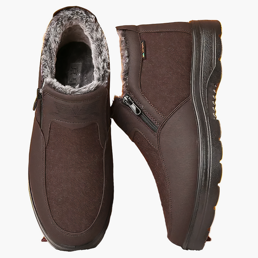 Herren Orthopädische Winterstiefel mit Reißverschluss – Warme, wasserdichte Komfortschuhe für Alltag und Spaziergänge
