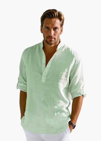 Herren Veganes Leinenhemd im lässigen Sommerstil – Ideal für Freizeit & elegante Anlässe