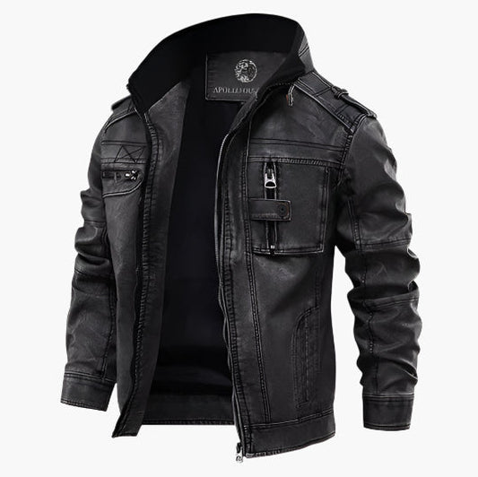 Herren Bikerjacke im Vintage-Stil – Modische Übergangsjacke für Freizeit & Alltag