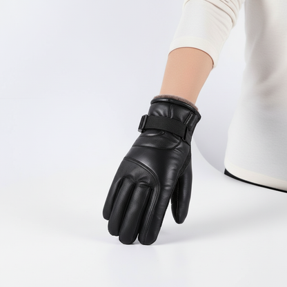 Schwarze Fahrradhandschuhe mit verstellbarem Riemen für Radsport