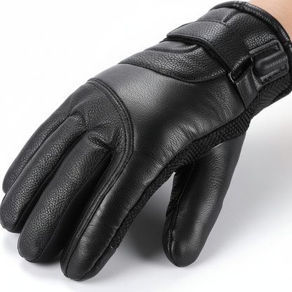 Schwarze Fahrradhandschuhe mit verstellbarem Riemen für Radsport