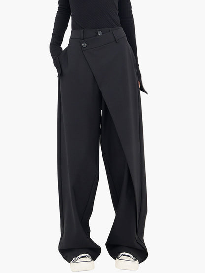 Damen Weitbein-Hose mit Wickeloptik – Modische und vielseitige Streetwear für Alltag und Ausgehen
