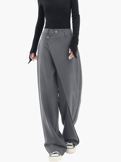 Damen Weitbein-Hose mit Wickeloptik – Modische und vielseitige Streetwear für Alltag und Ausgehen