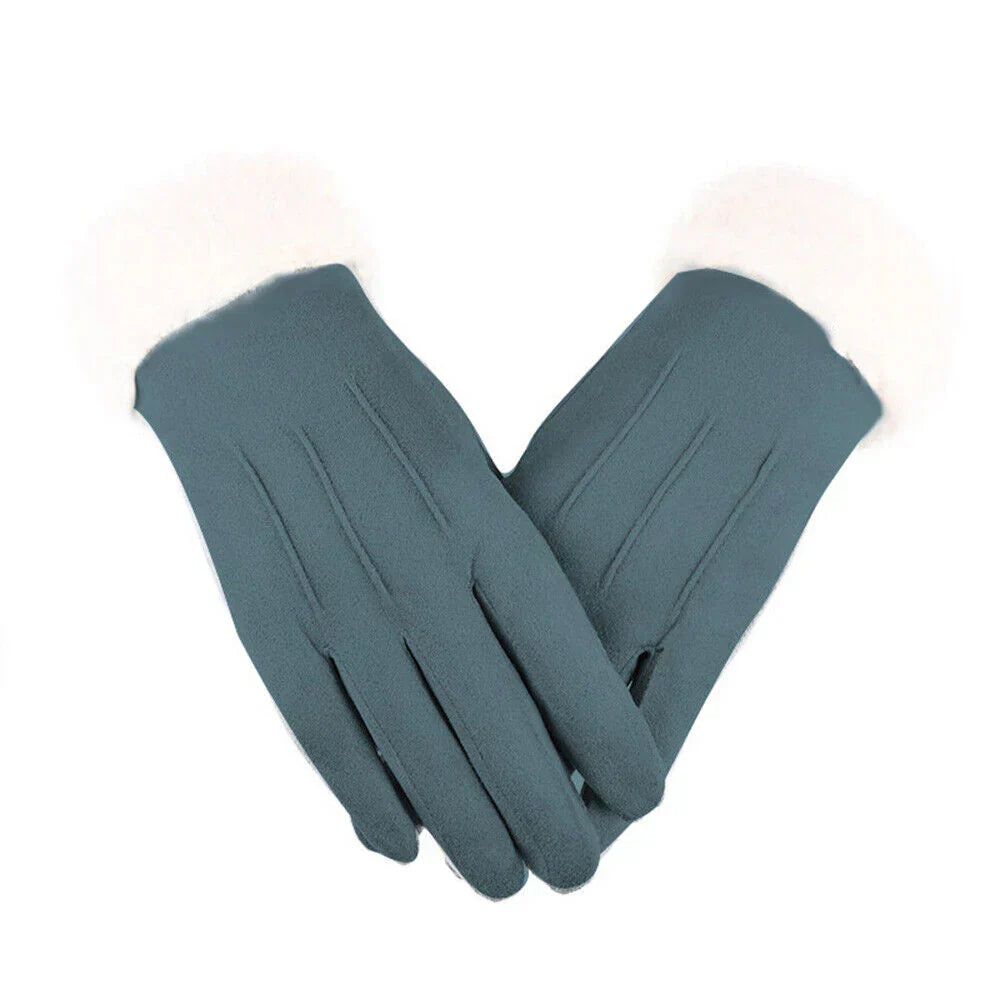 Winterhandschuhe mit Plüschbündchen für Damen, weich und warm