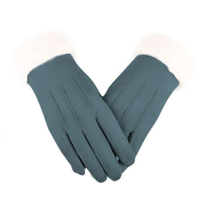 Winterhandschuhe mit Plüschbündchen für Damen, weich und warm