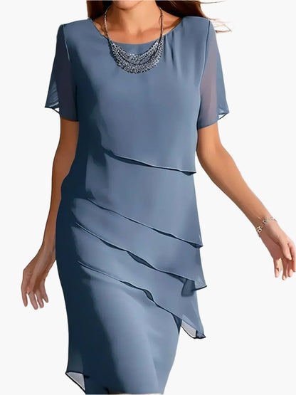 Damen Elegantes Abendkleid mit Stufen-Design