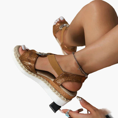 Damen Komfort Plateau-Sandalen mit Keilabsatz – Sommermodische Freizeitschuhe für Alltag und Urlaub