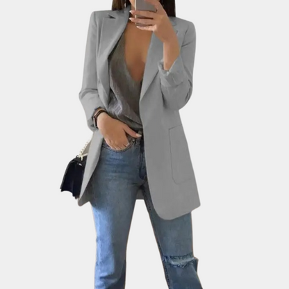 Damen Blazer Lang Elegant – Business & Casual Stil Blazer für Büro und Freizeit
