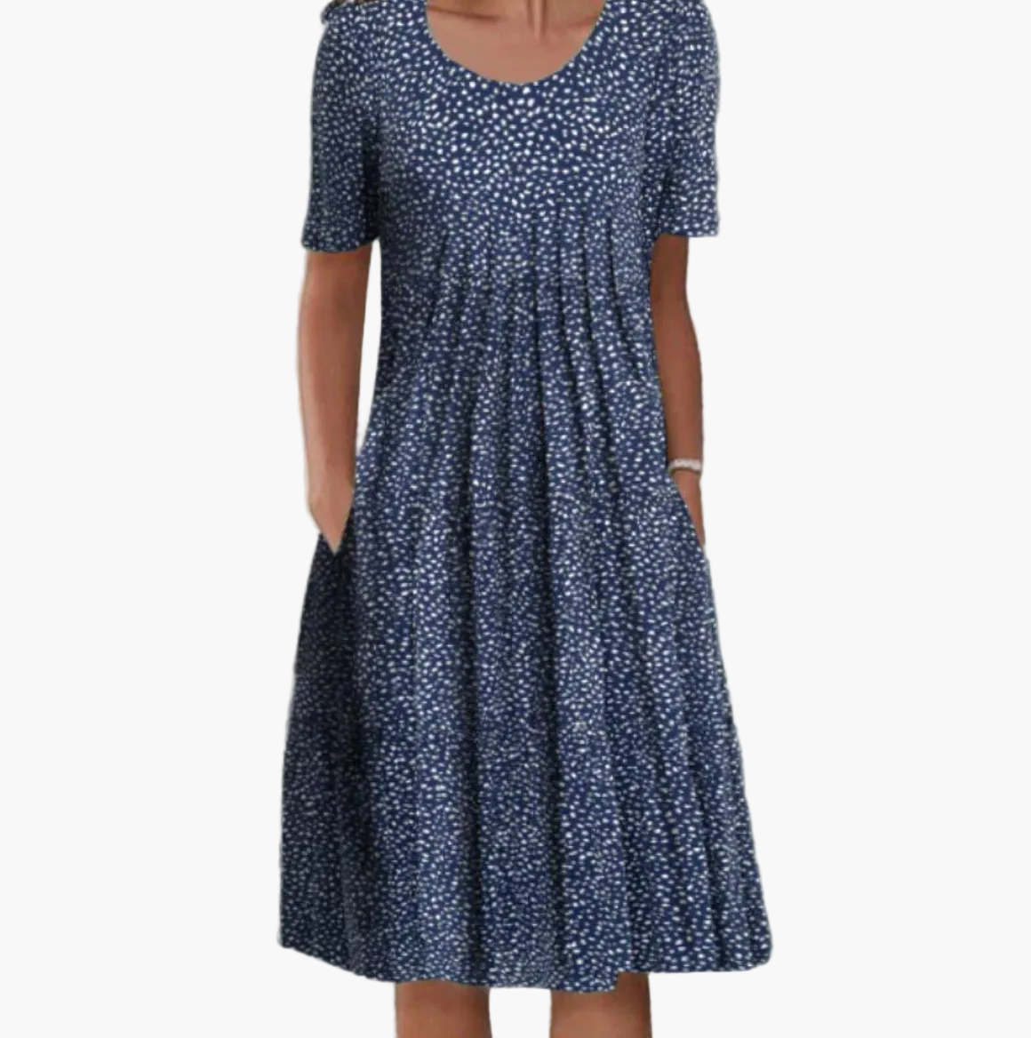 Damen Midikleid Sommer Floral Print – Lockeres Freizeitkleid mit Taschen, ideal für Alltag & Urlaub