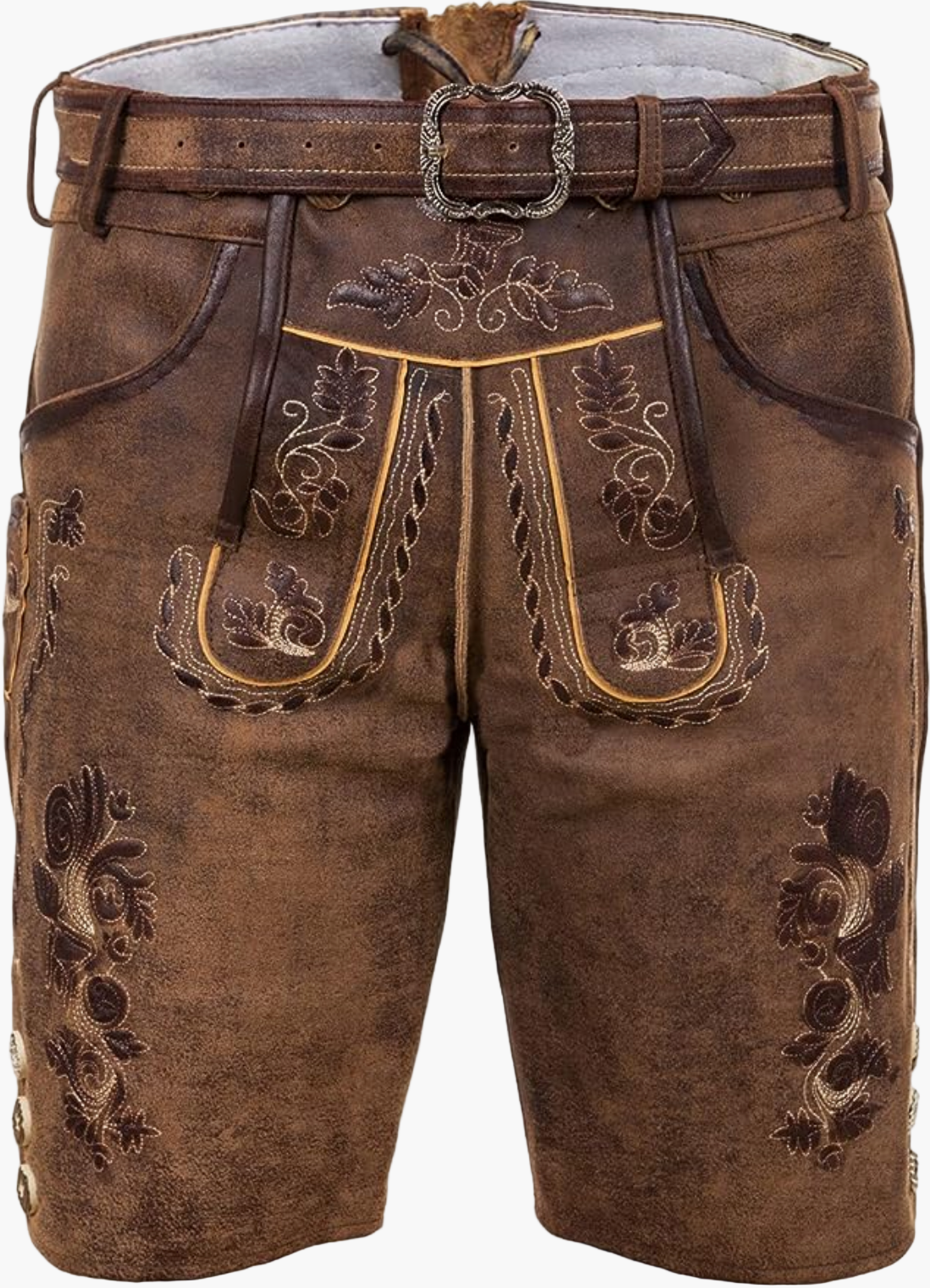 Herren Trachten-Lederhose mit traditionellen Stickereien