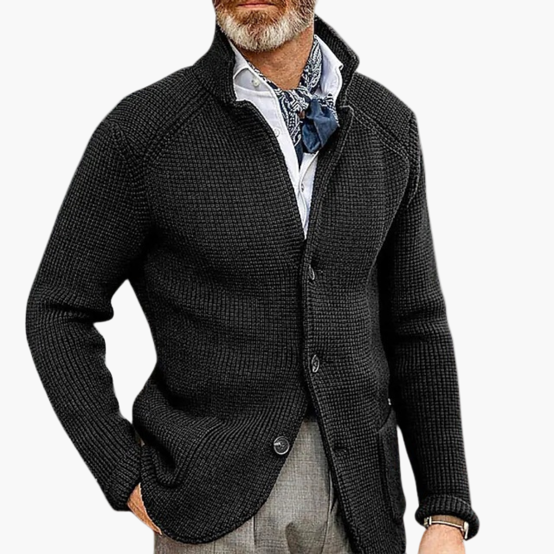 Herren Strickjacke mit Knopfleiste – Eleganter Freizeit-Look für Alltag & Büro