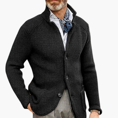 Herren Strickjacke mit Knopfleiste – Eleganter Freizeit-Look für Alltag & Büro