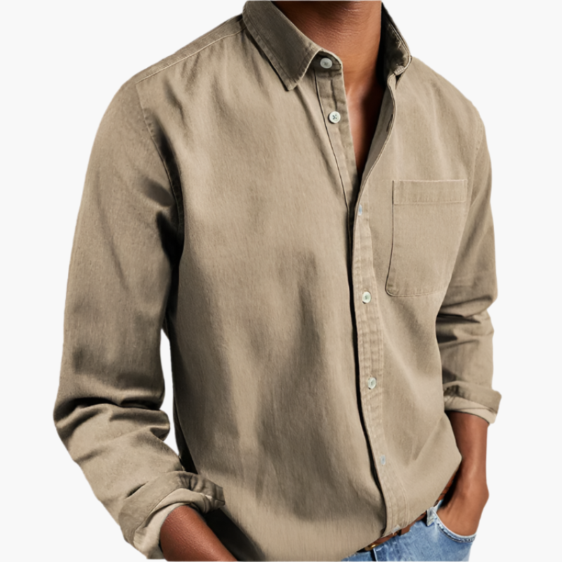 Herren Langarm Freizeithemd – Klassischer Look für Büro & Alltag