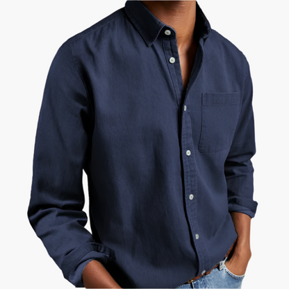 Herren Langarm Freizeithemd – Klassischer Look für Büro & Alltag