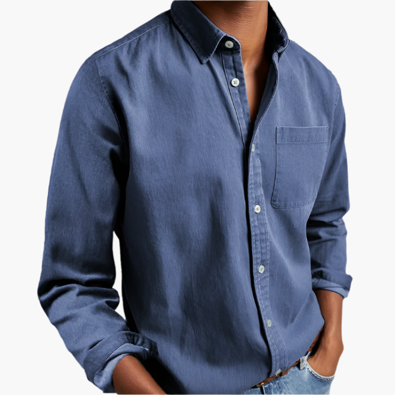 Herren Langarm Freizeithemd – Klassischer Look für Büro & Alltag