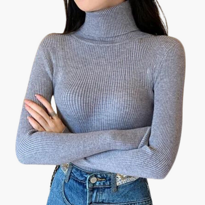 Damen Rollkragenpullover Strick Elegant – Modischer Basic Pullover für Alltag und Büro