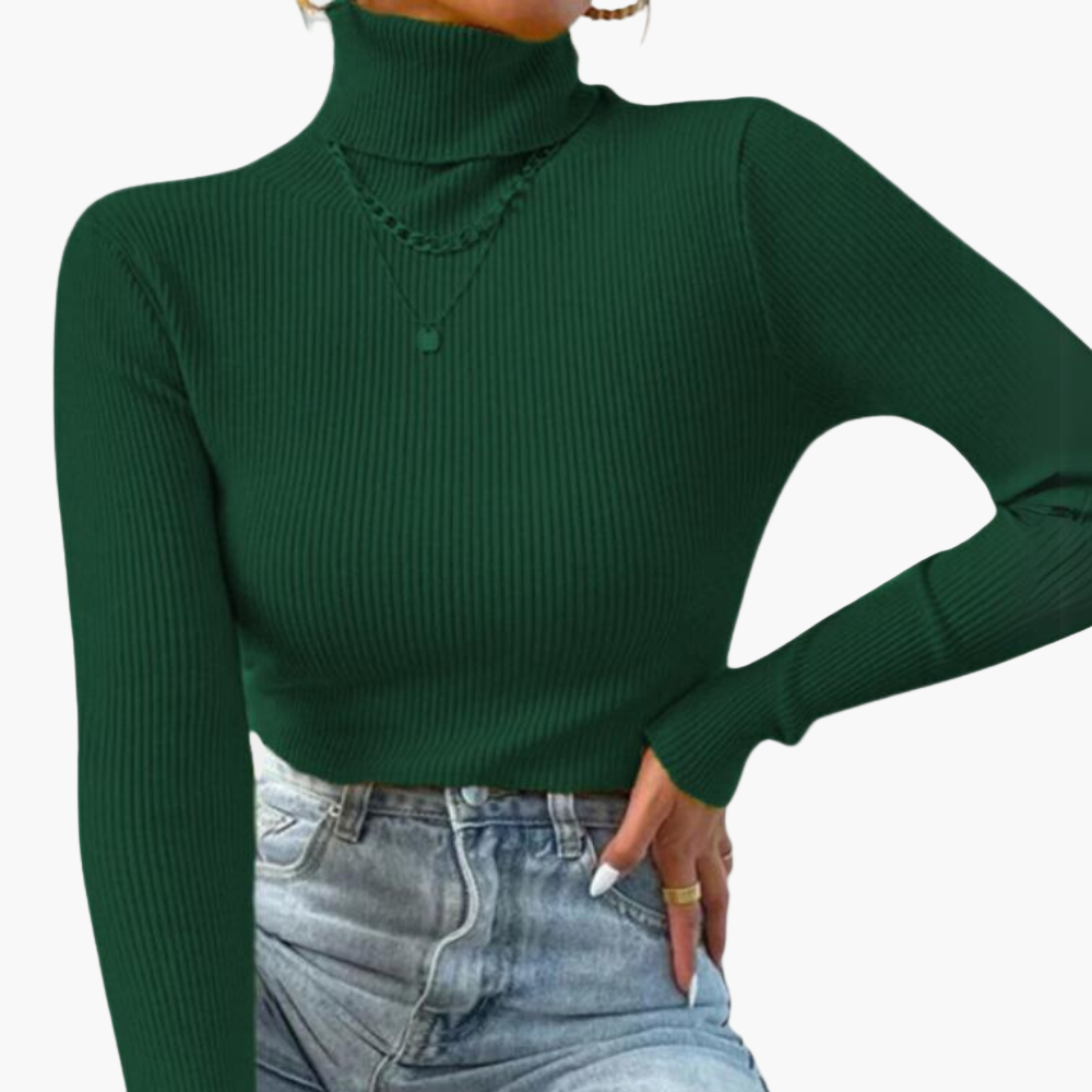 Damen Rollkragenpullover Strick Elegant – Modischer Basic Pullover für Alltag und Büro