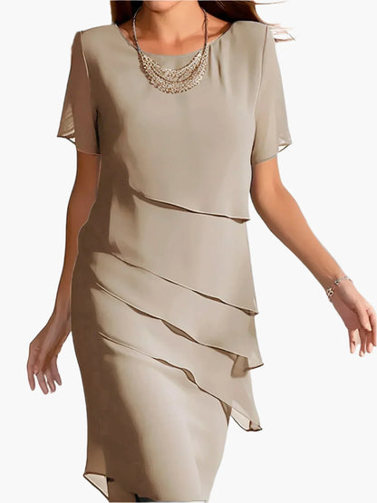 Damen Elegantes Abendkleid mit Stufen-Design