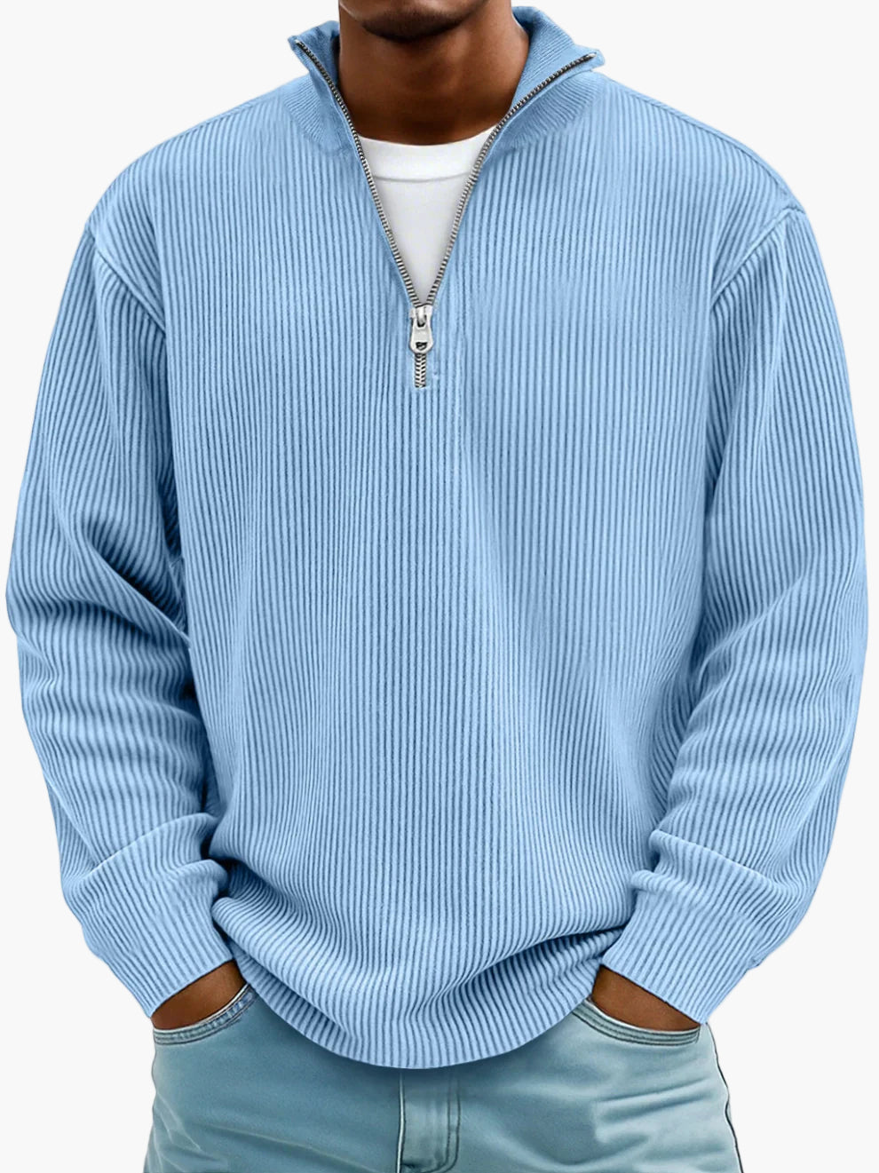 Herren Strickpullover mit Reißverschlusskragen – Lässiger Stil für Alltag & Freizeit