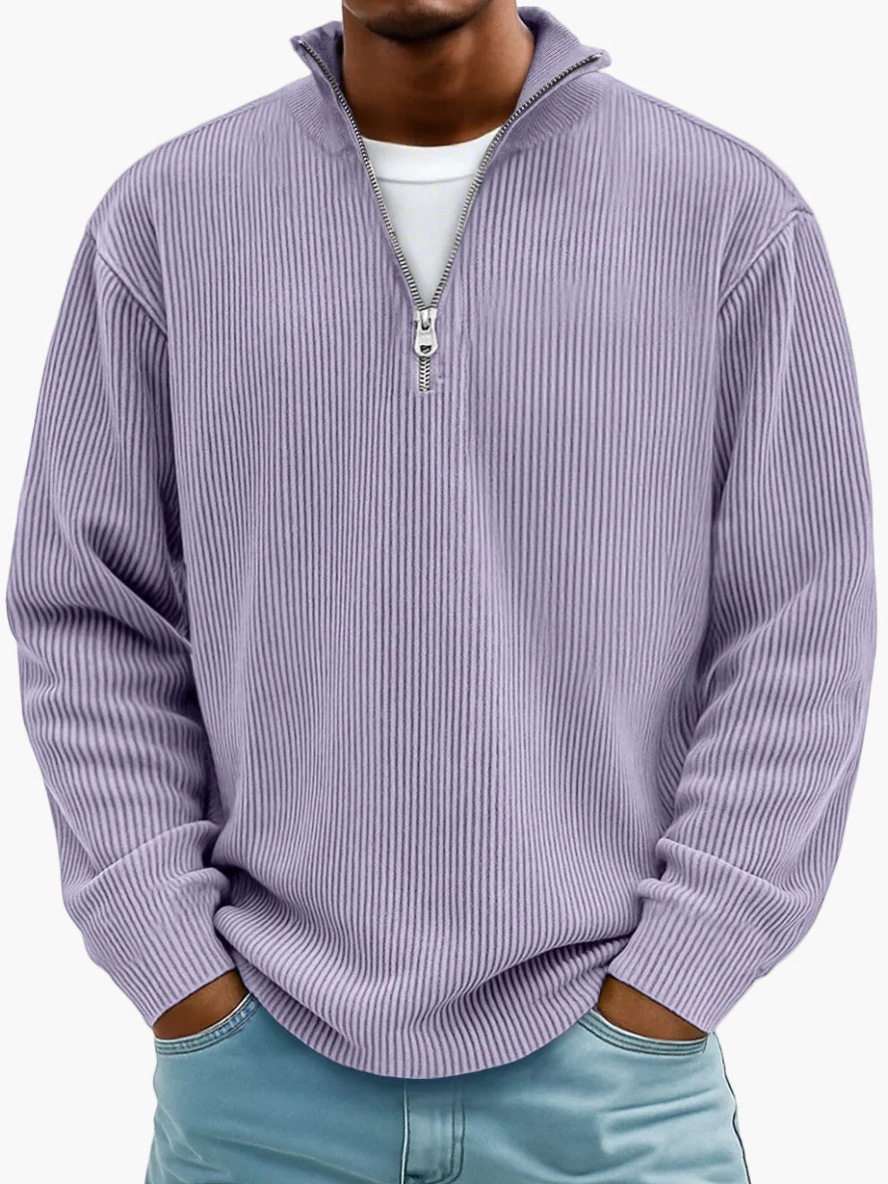Herren Strickpullover mit Reißverschlusskragen – Lässiger Stil für Alltag & Freizeit