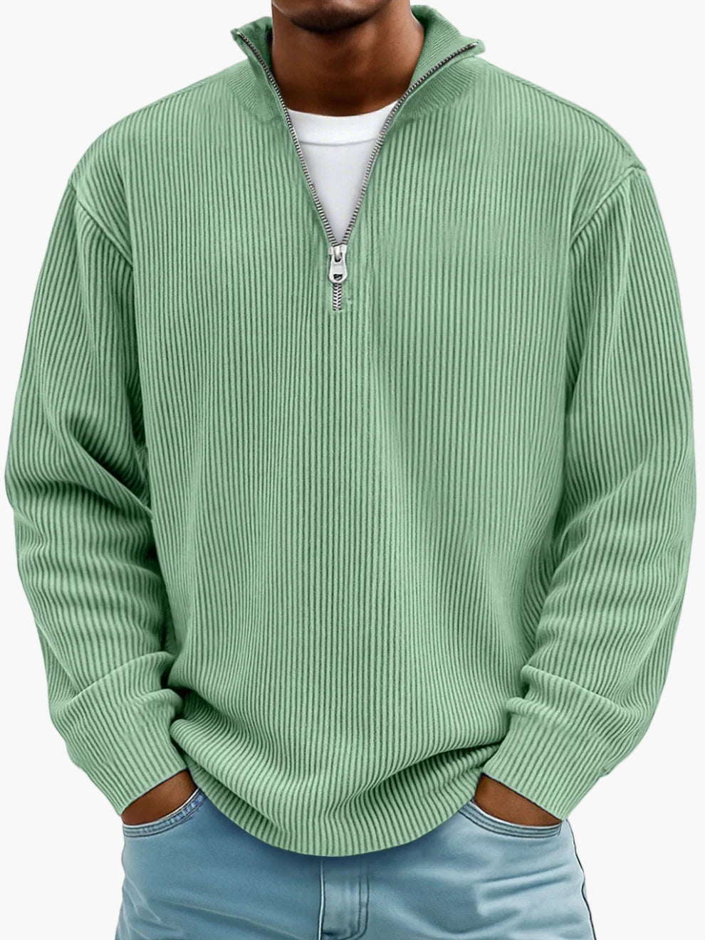 Herren Strickpullover mit Reißverschlusskragen – Lässiger Stil für Alltag & Freizeit