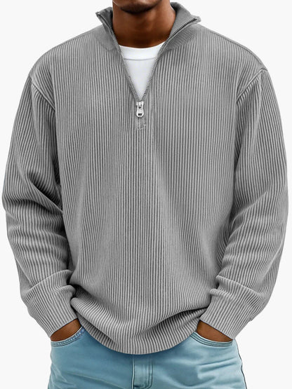 Herren Strickpullover mit Reißverschlusskragen – Lässiger Stil für Alltag & Freizeit