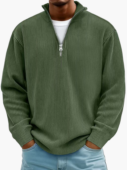 Herren Strickpullover mit Reißverschlusskragen – Lässiger Stil für Alltag & Freizeit