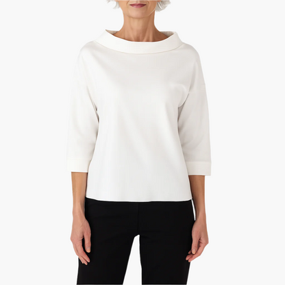 Damen 3/4-Arm Shirt mit Stehkragen – Elegantes Basic Oberteil für Alltag & Freizeit