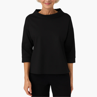 Damen 3/4-Arm Shirt mit Stehkragen – Elegantes Basic Oberteil für Alltag & Freizeit