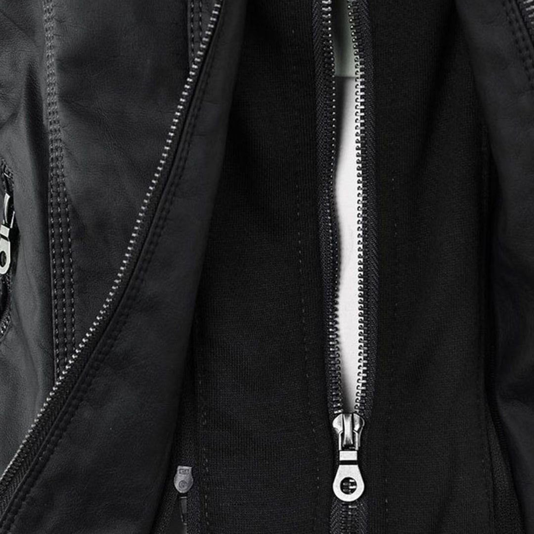 Damen Kapuzenjacke im Bikerstil – Modische Übergangsjacke mit Reißverschlussdetails