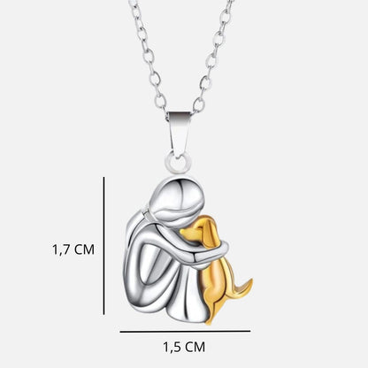 Damen Halskette mit Hundemotiv – Symbolische Anhänger-Kette für Hundeliebhaber, Geschenkidee