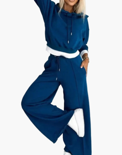 Damen Freizeit-Set 2-teilig – Moderner Hoodie & Weite Jogginghose, Lässig & Bequem, Ideal für Alltag und Sport