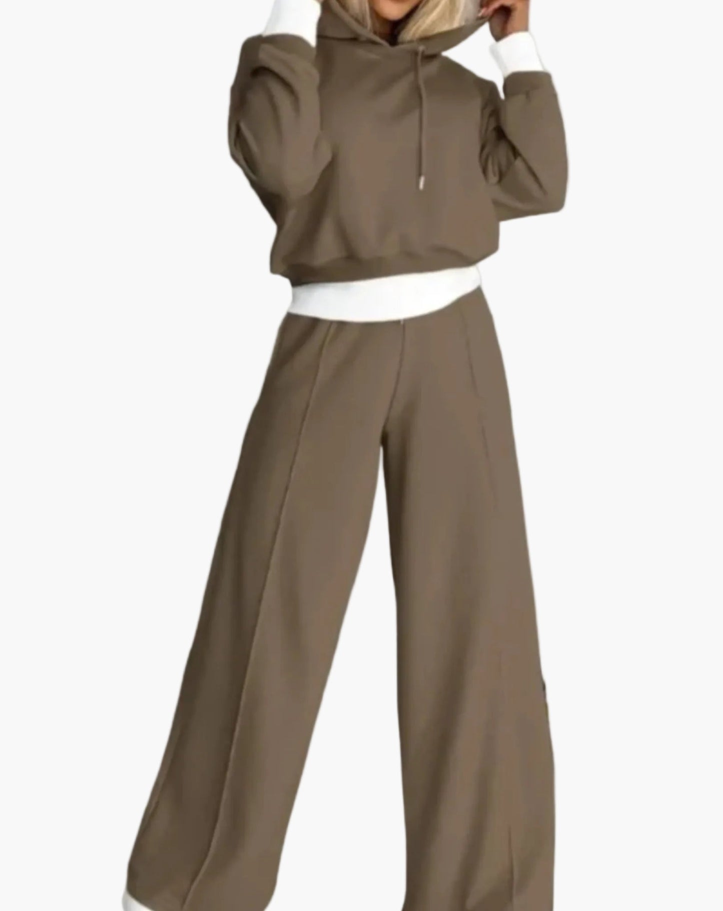 Damen Freizeit-Set 2-teilig – Moderner Hoodie & Weite Jogginghose, Lässig & Bequem, Ideal für Alltag und Sport