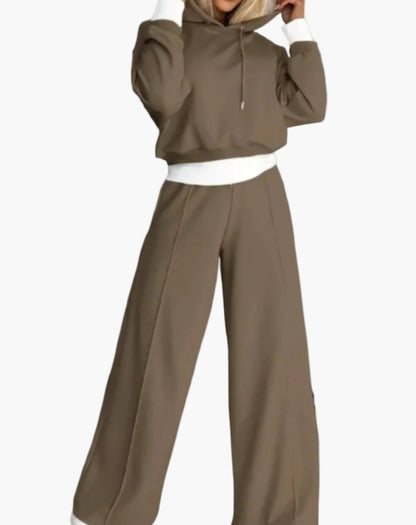 Damen Freizeit-Set 2-teilig – Moderner Hoodie & Weite Jogginghose, Lässig & Bequem, Ideal für Alltag und Sport