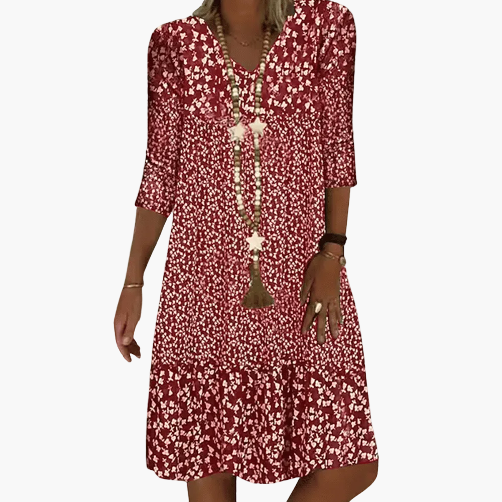 Damen Freizeitkleid mit Blumenmuster – Lockeres, bequemes Sommerkleid für Alltag und Urlaub