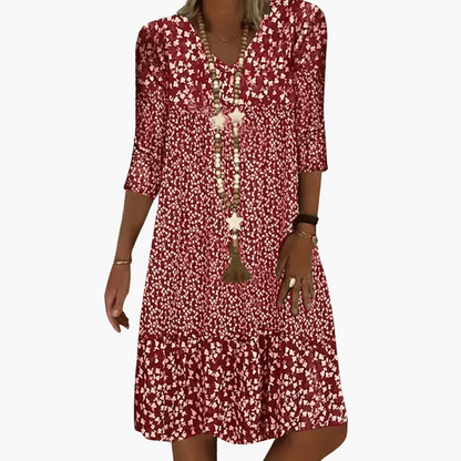Damen Freizeitkleid mit Blumenmuster – Lockeres, bequemes Sommerkleid für Alltag und Urlaub