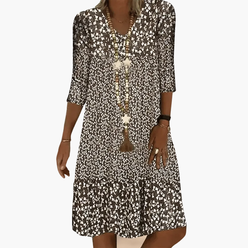 Damen Freizeitkleid mit Blumenmuster – Lockeres, bequemes Sommerkleid für Alltag und Urlaub