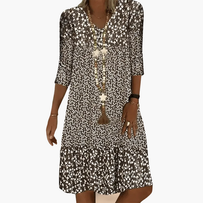 Damen Freizeitkleid mit Blumenmuster – Lockeres, bequemes Sommerkleid für Alltag und Urlaub