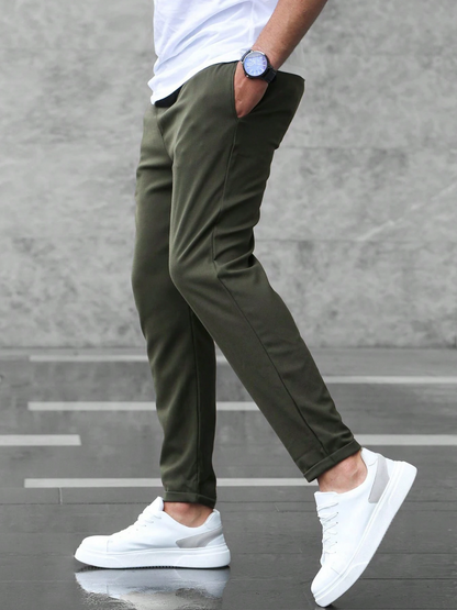 Herren Slim-Fit Freizeithose mit elastischem Kordelzug